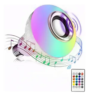 Foco Bocina Bluetooth 12w Rgb Bombilla Led Inteligente Luz Blanca Para Bricolaje, Fiestas Y Decoración Del Cuarto Hogar Luz