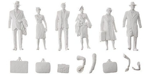 Preiser 45177 Figuras Sin Pintar Pasajeros De Pie G Modelo F