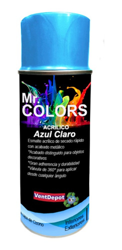 Latas De Pintura Acrílica, Mxcry-034, Azul Claro, Brilloso,