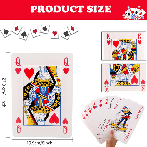 2 Barajas De Naipes Gigantes De 8 X 11 Pulgadas Cartas De Pó