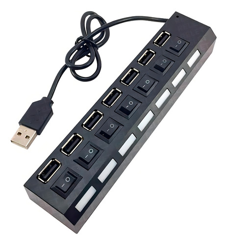 Extensão Hub Régua Usb 7 Portas Pc Hd Externo Pendrive