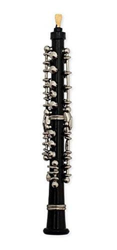 Negro Oboe Miniatura Réplica Imán, Tamaño 3 Pulgadas
