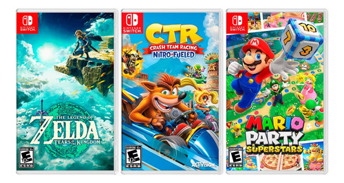 Consola Switch Oled Neon+ Zelda Tears+ctr+mario Superstar