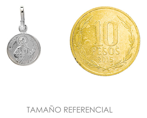 Colgante Medalla 10mm San Judas Tadeo Plata Fina 925