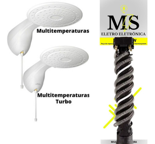 Kit 2 Resistencias Para Hydra Optima 8t Multi 220v 7500w Ms Eletro Eletrônica Preto