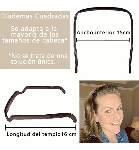 H4 Diademas Cuadradas - Diadema Invisible Para Cabello Mujer