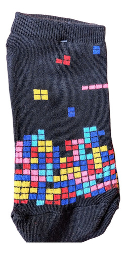 Medias Soquetes Animadas Tetris Para Adultos Variado Animadas 34-43