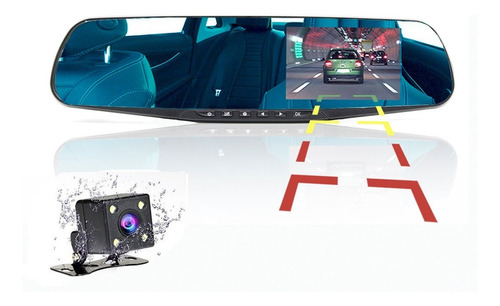 Espejo Retrovisor Universal 2 Camaras Full Hd Dvr Reversa Fd