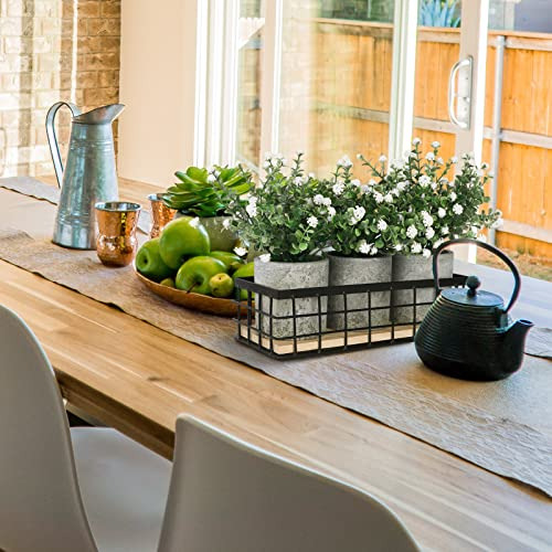 3 Plantas Artificiales En Macetas Flores Para Decoración Del