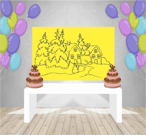 Imagem 2 de 4 de Painel Festa Doces Candy Infantil Lona Fosca