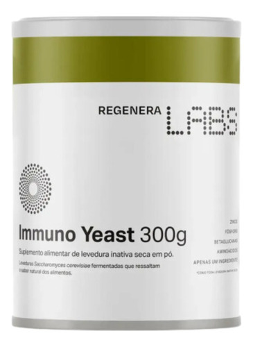 Immuno Yeast Levedura Nutricional 300g Em Pó Regenera Labs Sabor Sem sabor
