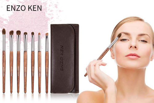 Set De Brochas Enzo Ken Natural Pony Hair Para Sombras De Oj