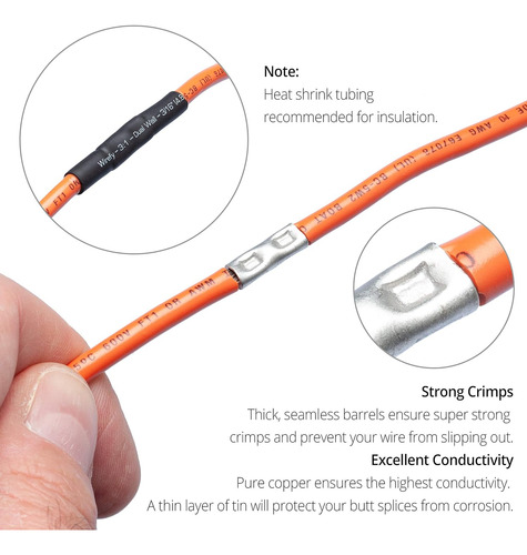Kit De Conectores A Tope Wirefy No Aislados De 200 Piezas -