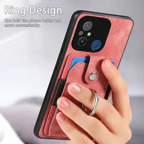 Funda Para Xiaomi Ring Card Leather + Cristal Templado 9d