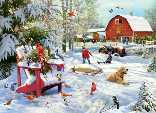 Vermont Christmas Company The Farm At Christmas Jigsaw Puzzl