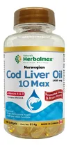 Comprar Cod Liver Oil 10 Max Herbalmax Bacalao 740mg 100 Capsulas