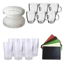 Comprar Set Vajilla Completa 6 Personas De Vidrio Platos Kuchen
