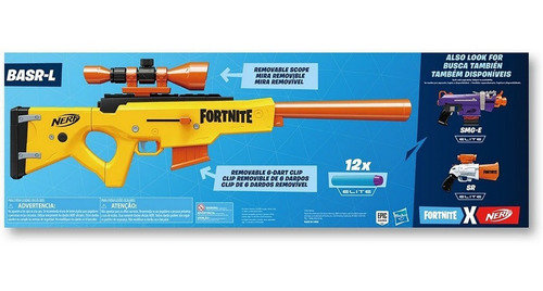 Nerf Grande Com Mira Sniper Elite Fortnite Com 12 Dardos