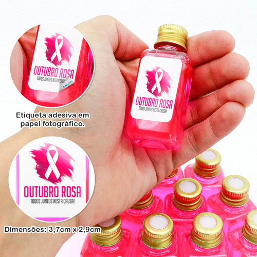 Imagem 3 de 6 de Kit 50 Aromatizadores 42ml - Tema Outubro Rosa