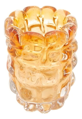 Vaso Em Vidro Lyor Italy 10x13cm Âmbar