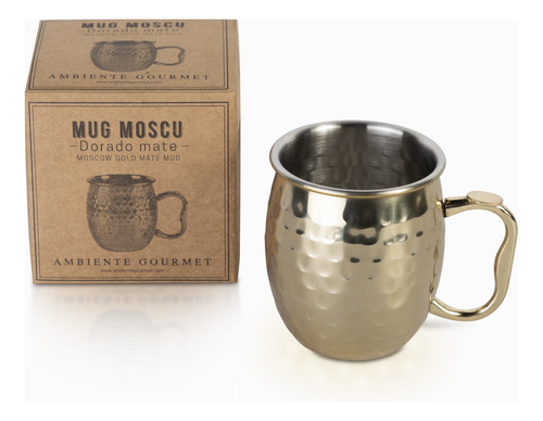 Mug En Acero Moscu Dorado Mate Ambiente Gourmet