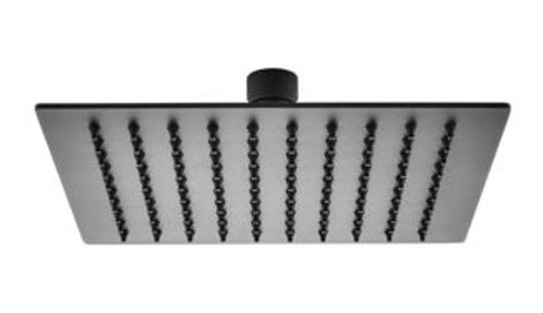 Regadera Ducha Cuadrada Acero Inoxidable 40cm Negra