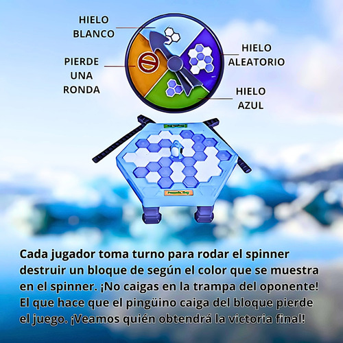Juego Del Pingüino De Mesa Rompe Hielos En Bloque De Hielo