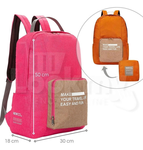 Imagen 3 de 10 de Mochila Plegable Organizador Viaje Impermeable Equipaje Mano