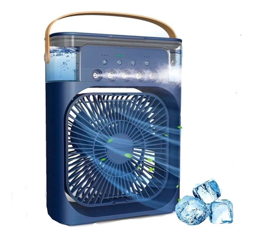 Mini ventilador de aire acondicionado portátil 4 en 1 color azul