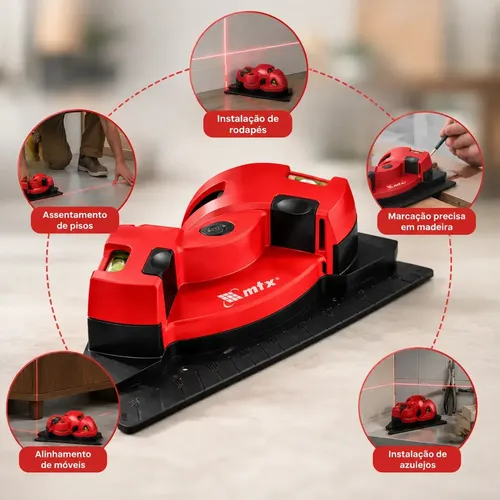 Nível a Laser MTX Marcação Esquadro Horizontal Vertical 10m