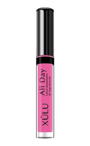 Imagen 1 de 3 de Labial Larga Duracion Intransferible All Day Rosa Frenesí