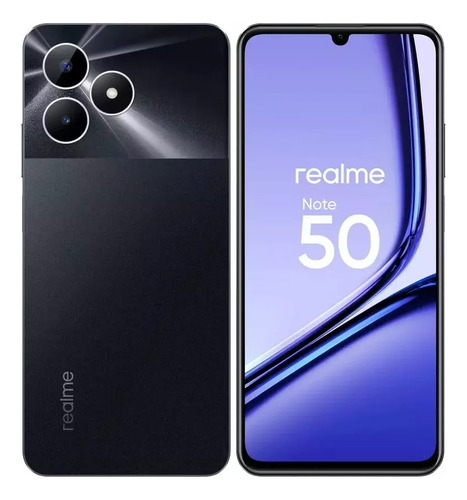 Realme Note 50 Ram 3gb Rom 64gb Pantalla 6,74 90hz Resistente Al Agua Y Al Polvo Ip54 Batería 5000mah Cámara De 13mp 3 Ranuras Para Tarjetas Negro