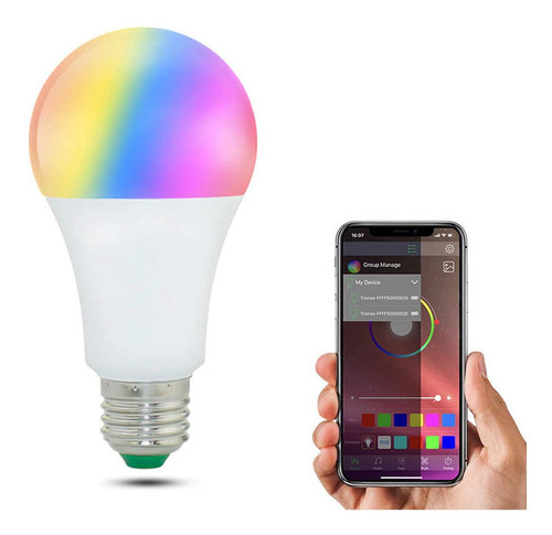Lampada Led Inteligente Rgb Android Smart Wifi Alexa Bivolt