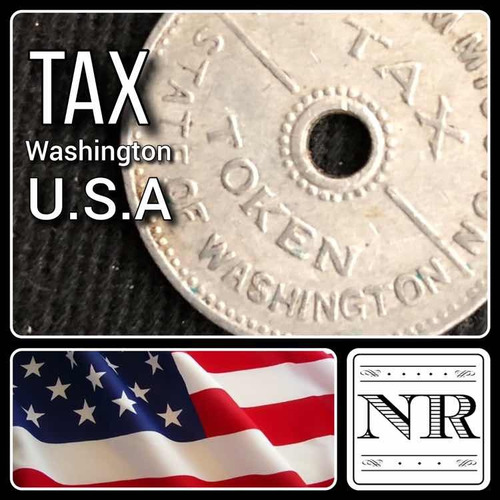 Imagen 1 de 4 de Impuesto Eeuu - Tax - Aluminio - Token - Ficha - Washington