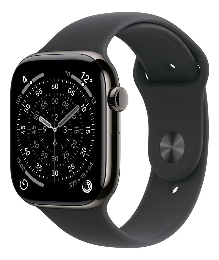 Apple Watch Series 11 GPS + Cellular - Caixa ardósia de titânio – 46 mm - Pulseira esportiva preta – M/G