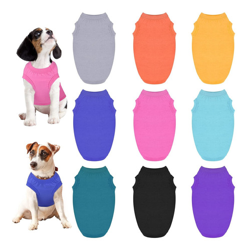 Ropa Para Mascotas Uratot Paquete De 9 Camisetas Lisa Fr32r