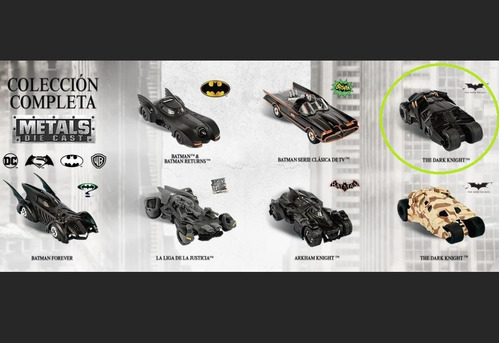 Batimovil Dark Knight Tumbler Auto Batman Coleccion Completa