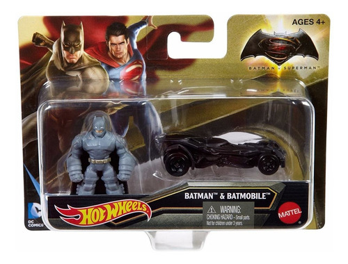 Hot Wheels Batman V Superman, Batmobile Más Figura, E/1:64.