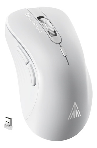 Solakaka Sm66 Blanco Silencioso Modo Dual Bluetooth/2.4gh...