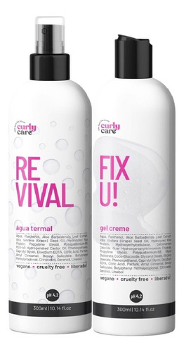 Água Termal Curly Care Revival E Gel Creme Fix U 2x300ml