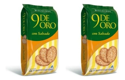 Bizcochos 9 De Oro Con Salvado Salado 200g Pack X2u