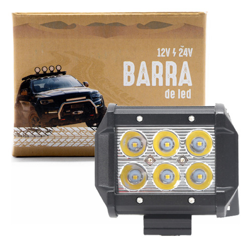 Faro Barra Led Auxiliar 18w Led Spot 12-24v Auto Moto