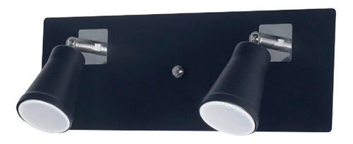 Aplique Pared Barral Ferrolux Dublin P/dicro 2 Luces Negro