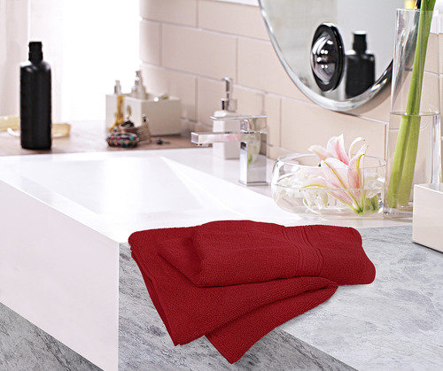 Toalla Para Manos De Algodon 16x28 Pulgadas Color Rojo 6 Pz