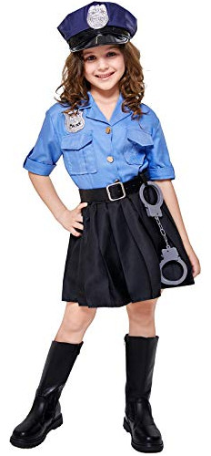 Disfraz De Oficial De Policía Niñas, Falda De Policí...