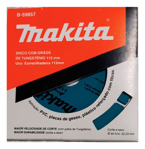 Disco Corte Para Esmerilhadeira 115mm Gesso Pvc Fibra Makita