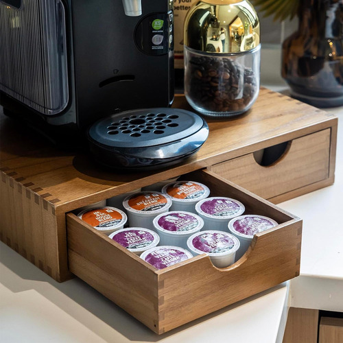 Organizador De Cápsulas De Café K Cup De Madera, Caja De Alm