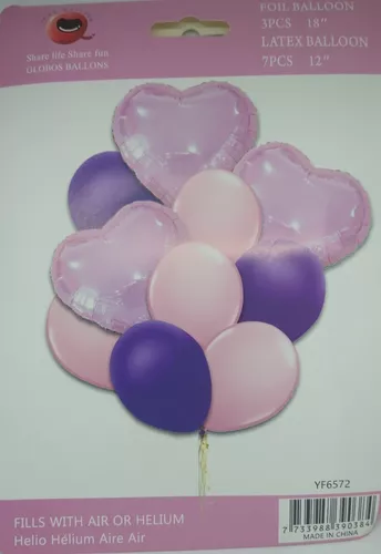 Pack de globos de látex con helio