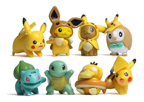 Colección De 8 Minifiguras De Pokemon De Colección