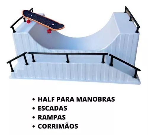 Rampa Skate de Dedo - Skate Park Rampa Half Pipe - Brincadeira de